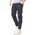 Calça Jogger Cargo Masculina De Sarja Com Elástico Casual Preto