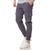 Calça Jogger Cargo Masculina De Sarja Com Elástico Casual Chumbo