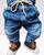 Calça jogger jeans infantil menino com elastano Tam 1 A 3 anos. Azul claro