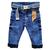 Calça jogger jeans infantil menino com elastano Tam 1 A 3 anos. Azul escuro