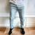 Calça jogger jeans masculina sarja com elastico Jeans claro