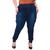 Calça Jogger Plus Size Feminina Jeans com Bolso Cargo Lavagem Escura Azul escuro