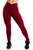 Calça legging Fitness lisa com Cós Drapeado - Marsala Vermelho