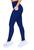 Calça Legging Fitness Para Academia Com Bolsos Laterais em Poliamida Azul