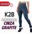 Calça Legging K2b Básica Cintura Alta Cinza grafite
