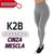 Calça Legging K2b Básica Cintura Alta Cinza mescla claro