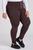Calça Legging Montaria Plus Size em Suplex com Fechamento em Zíper Metalizado - Serena Marrom