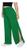 Calça Pantalona Feminina Fenda Lateral Cós Alto Moda Blogueira Conforto Verde