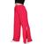 Calça Pantalona Feminina Fenda Lateral Cós Alto Moda Blogueira Conforto Pink