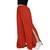 Calça Pantalona Feminina Fenda Lateral Cós Alto Moda Blogueira Conforto Vermelho