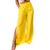 Calça Pantalona Feminina Fenda Lateral Cós Alto Moda Blogueira Conforto Amarelo