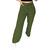Calça Pantalona Moletom Feminina Wide Leg com Bolso Verde militar