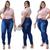 Calça Skinny Feminina Jeans Com Licra Plus Size 33 Azul, Escuro puido