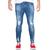 Calça Skinny Zune Jeans Masculina Destroyed Com Elastano Azul