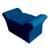 Calçadeira Baú Veneza Solteiro 90cm Suede - Ecotec Decor Azul marinho