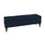 Calçadeira Recamier baú para quarto Cama Box casal 1.40m Bia Nanda Decor Suede azul marinho