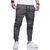 Calças Jogger Jeans Camuflada Masculina Com Punho Elástico Cinza