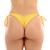 Calcinha de biquíni avulsa de amarrar levanta bumbum fio dental tecido duplo moda praia feminina Amarelo