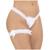 Calcinha Lingerie Sexy Fio Dental M Em Microfibra Com Perneira Em Tule Lacinho Patitex Branco