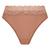 Calcinha lupo s/costura com renda feminina ref: lob40063 Nude bronze