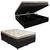 Cama Box Baú Queen Suede Bipartido +  Colchão Elegance Ortopédico Espuma D33 Extra Firme 158x198x63 Preto