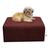 Cama Box Para Cachorro e Pet Quadrado Confortável com Pés c Veludo Vinho Marinho