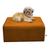 Cama Box Para Cachorro e Pet Quadrado Confortável com Pés c Veludo Light Terracota