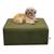 Cama Box Para Cachorro e Pet Quadrado Confortável com Pés c Veludo Light Chumbo Light