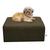 Cama Box Para Cachorro e Pet Quadrado Confortável com Pés c Veludo Marrom Escuro