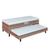 Cama Box Solteiro Com Cama Auxiliar Conjugada Espuma D28 Aspen 88x188x53cm Marrom / Branco Hellen Marrom