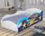 Cama carro móveis para quarto infantil meninos com colchão corrida azul
