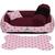 Cama casinha pet para cachorro gato kit 04 peças com fundo impermeável tamanho m COROA ROSA