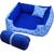 Cama de cachorro ou gato caminha lavavel para pet médios até 12kg  + coberta manta sorft azul coroa