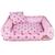 Cama Para Cachorro e Gato 70x70 Caminha Lavável JN Pet Rosa Coroa