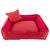 Cama Para Cachorro e Gato 70x70 Caminha Lavável JN Pet Vermelho Bolinha