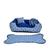 cama pra filhote cama cachorro até 5 kg +edredom e tapete pra comedouros azul coroa