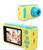 Câmera Digital Crianças Display Hd Recarregável + Cartão de memória 32 gb Amarelo/Azul