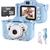 Camera Digital Infantil cartão De Memoria 8 GB Fotos Voz Recarregavel Capa Alça Proteção Jogos Azul