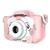 Camera Digital Infantil Efeitos Fotos Voz Recarregável Com Capa Alça Proteção Cachorro Jogos Rosa