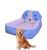 Caminha Cama Pet Com Cabeceira Para Cachorros Gatos GG - Lavi Baby Store Azul Com Branco