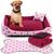 Caminha Edredom Tapete Pet 4pçs Tamanho M Cachorro Gato 60x50cm Lavável  Coroa Rosa