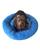 caminha para cachorro gatos 70 cm colchonete nuvem redonda pelúcia velboa Azul