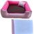 caminha para cachorro pequeno 50x50cm + tapete higiênico lavável kit pet rosa bolinhas