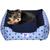 Caminha Pet Cama de Cachorro e Gato Modelo Almofada Premim 50x50cm de Fibra Lávável Azul
