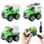 Caminhão Brinquedo Mini Truck Lixo Acessório Montar Infantil Verde