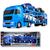 Caminhão Cegonheira Diamond Truck c/ 4 pick Ups Grande 66cm Azul