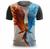 Camisa 3D Fênix Estampada Camiseta Masculina Casual Digital Preto