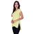 Camisa Academia Fitness Com Fenda Lateral Básica - BLUSA JU Amarelo claro