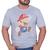 Camisa Algodão Unissex Camiseta Básica Jogo Filme Super Mario Bross Cinza