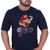 Camisa Algodão Unissex Camiseta Básica Jogo Filme Super Mario Bross Marinho